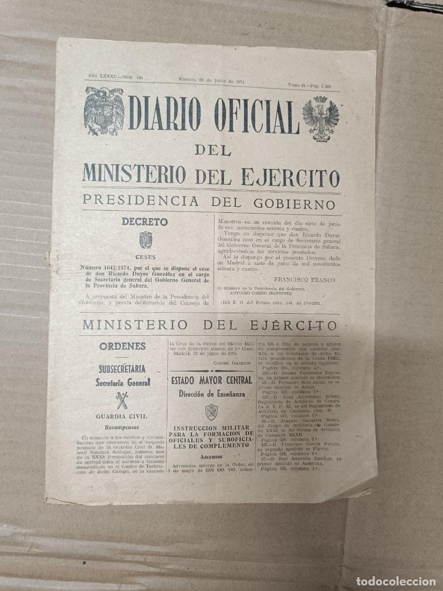 Militaria: ANTIGUO DIARIO OFICIAL DEL MINISTERIO DEL EJERCITO, NUMERO 145, 1974 -P2