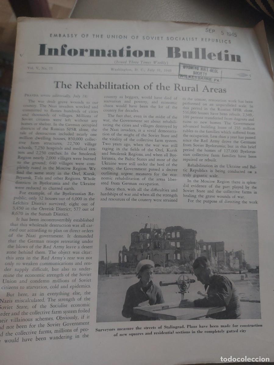 Militaria: 1945 RAREZA ii guerra mundial boletin embajada Rusia