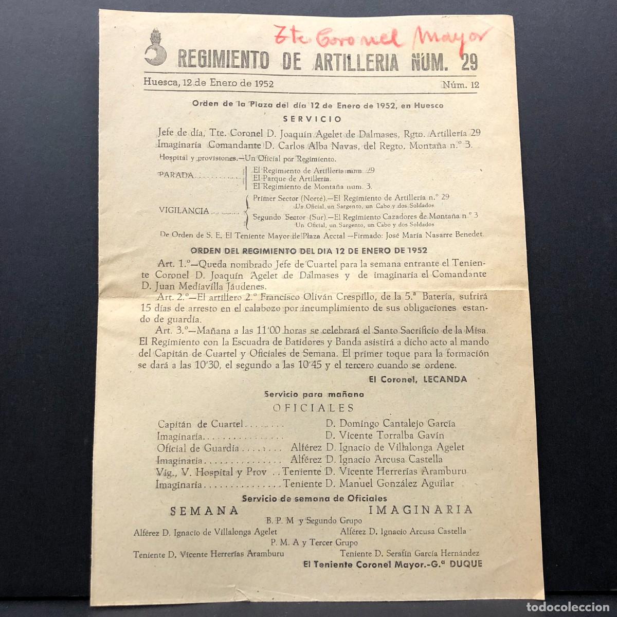 Militaria: REGIMIENTO ARTILLERIA DE MONTA&Ntilde;A NUM. 29 - HUESCA - NUM. 12 - REVISTA MILITAR / 578