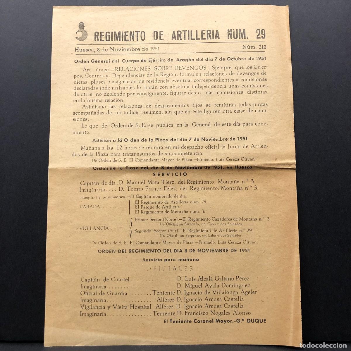 Militaria: REGIMIENTO ARTILLERIA DE MONTA&Ntilde;A NUM. 29 - HUESCA - NUM. 312 - REVISTA MILITAR / 580