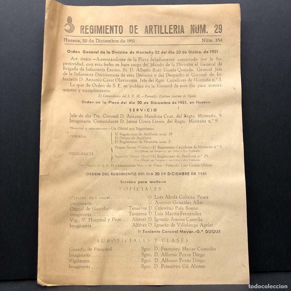 Militaria: REGIMIENTO ARTILLERIA DE MONTA&Ntilde;A NUM. 29 - HUESCA - NUM. 354 - REVISTA MILITAR / 582