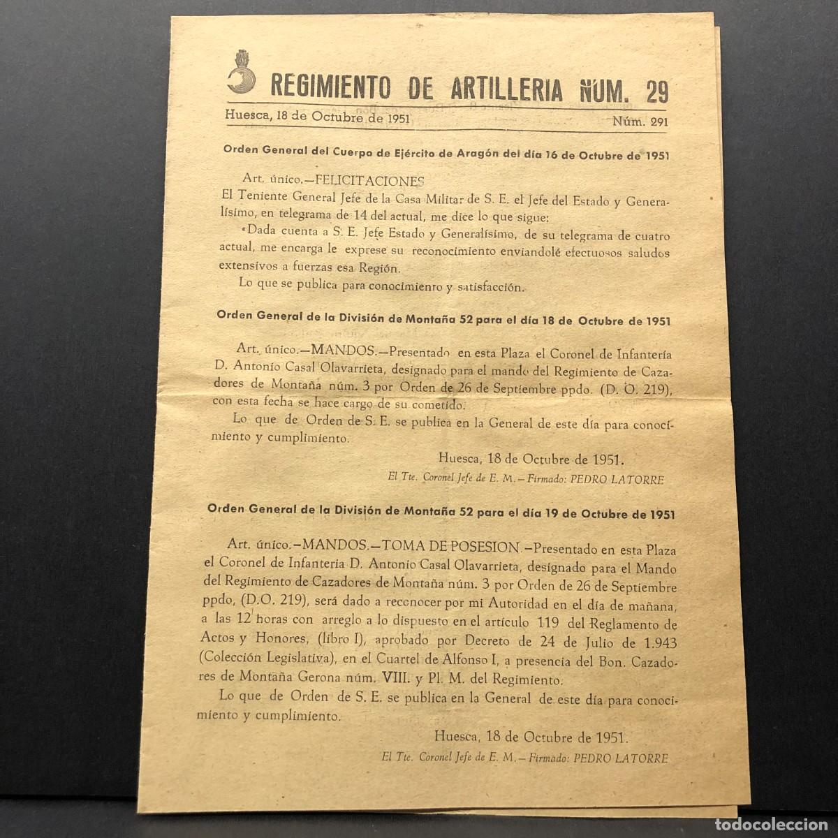 Militaria: REGIMIENTO ARTILLERIA DE MONTA&Ntilde;A NUM. 29 - HUESCA - NUM. 291 - REVISTA MILITAR / 588