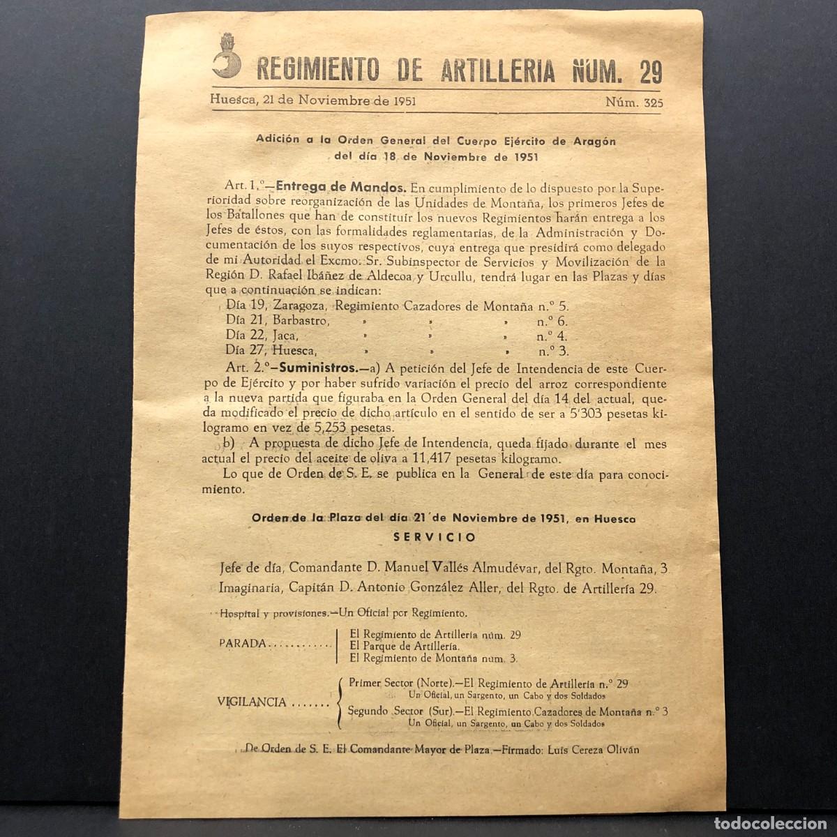 Militaria: REGIMIENTO ARTILLERIA DE MONTA&Ntilde;A NUM. 29 - HUESCA - NUM. 325 - REVISTA MILITAR / 589
