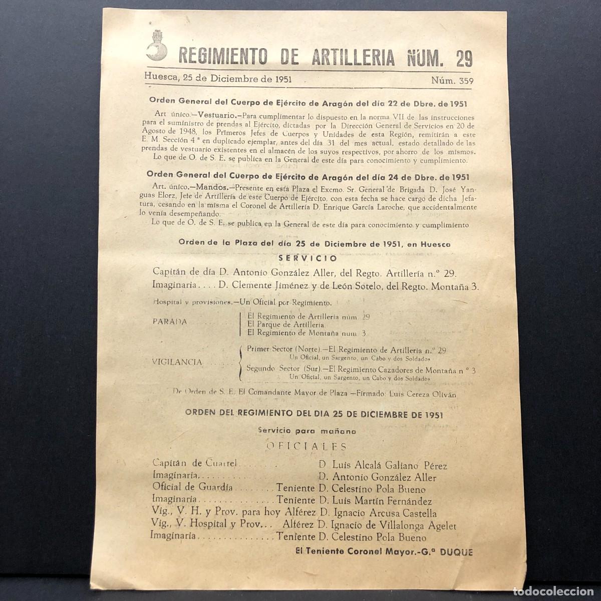 Militaria: REGIMIENTO ARTILLERIA DE MONTA&Ntilde;A NUM. 29 - HUESCA - NUM. 359 - REVISTA MILITAR / 590