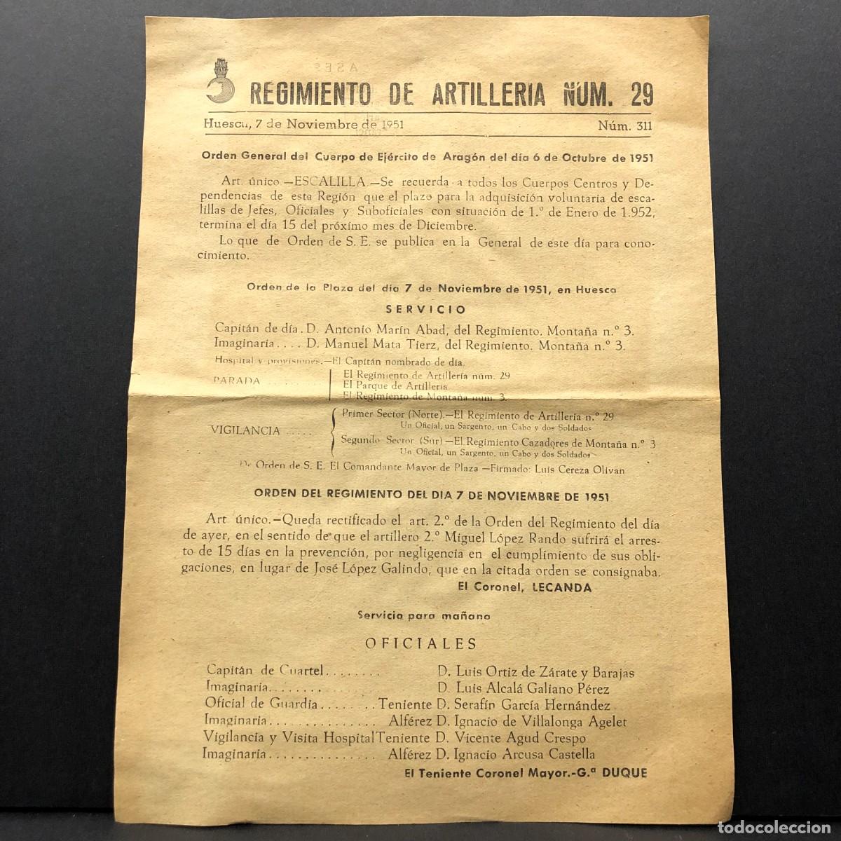 Militaria: REGIMIENTO ARTILLERIA DE MONTA&Ntilde;A NUM. 29 - HUESCA - NUM. 311 - REVISTA MILITAR / 592