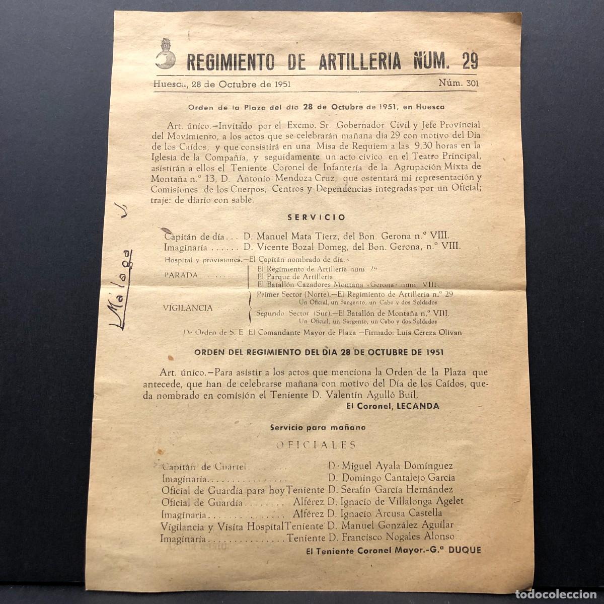 Militaria: REGIMIENTO ARTILLERIA DE MONTA&Ntilde;A NUM. 29 - HUESCA - NUM. 301 - REVISTA MILITAR / 593