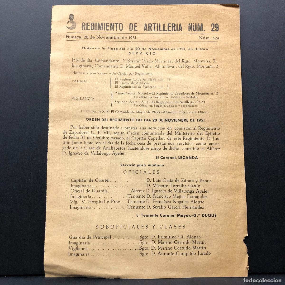Militaria: REGIMIENTO ARTILLERIA DE MONTA&Ntilde;A NUM. 29 - HUESCA - NUM. 324 - REVISTA MILITAR / 594