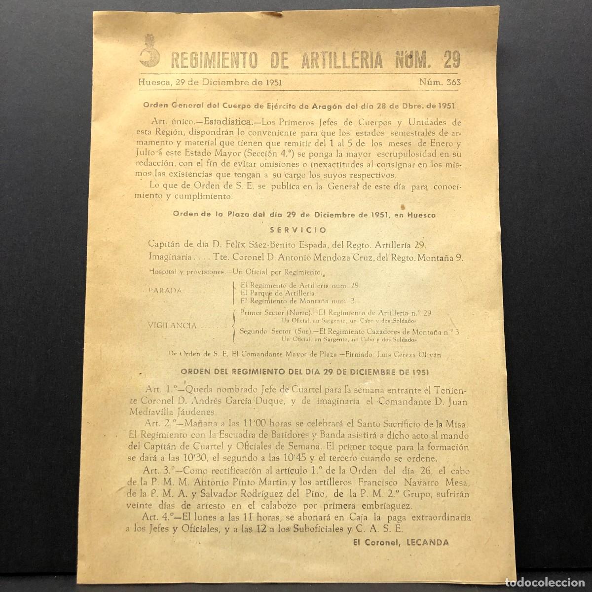 Militaria: REGIMIENTO ARTILLERIA DE MONTA&Ntilde;A NUM. 29 - HUESCA - NUM. 363 - REVISTA MILITAR / 596