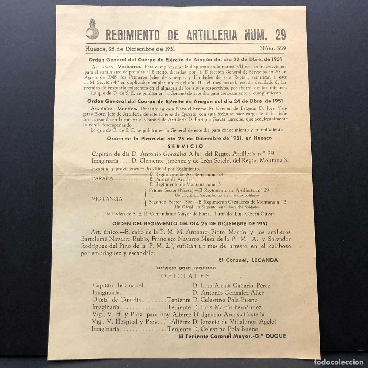 Militaria: REGIMIENTO ARTILLERIA DE MONTA&Ntilde;A NUM. 29 - HUESCA - NUM. 359 - REVISTA MILITAR / 599