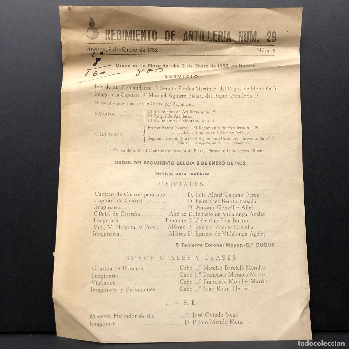 Militaria: REGIMIENTO ARTILLERIA DE MONTA&Ntilde;A NUM. 29 - HUESCA - NUM. 2 - REVISTA MILITAR / 601