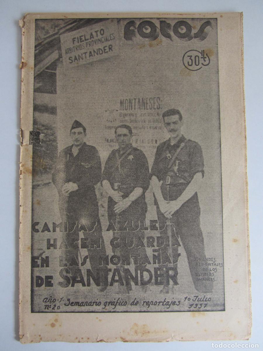 Militaria: Semanario gr&aacute;fico FOTOS n&ordm; 20 (Julio 1937) Guerra civil. Castro Urdiales, Granada Pe&ntilde;&oacute;n de la Mata