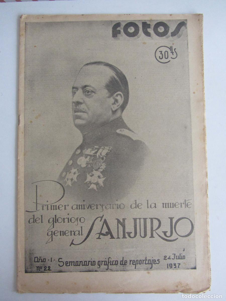 Militaria: Semanario gr&aacute;fico FOTOS n&ordm; 22 (Julio 1937) Guerra civil. Puerto de Donostia pesca perras. M&eacute;rida.