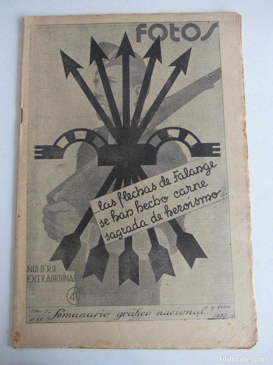 Militaria: Semanario gr&aacute;fico FOTOS 33 (Octubre 1937) Guerra civil. Frente de Asturias y Le&oacute;n. Riberas del Ebro