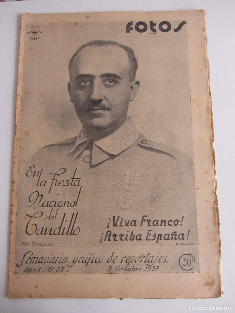 Militaria: Semanario gr&aacute;fico FOTOS 32 (Octubre 1937) Guerra civil. Extremadura. Equipo futbol Vigo. Ribadesella