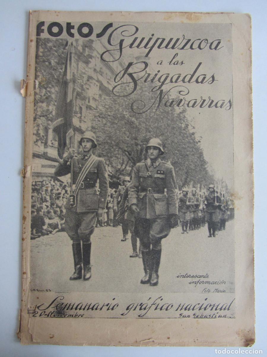 Militaria: Semanario gr&aacute;fico FOTOS 39 (Noviembre 1937) Guerra civil. Avila. Guipuzcoa a las Brigadas Navarras.