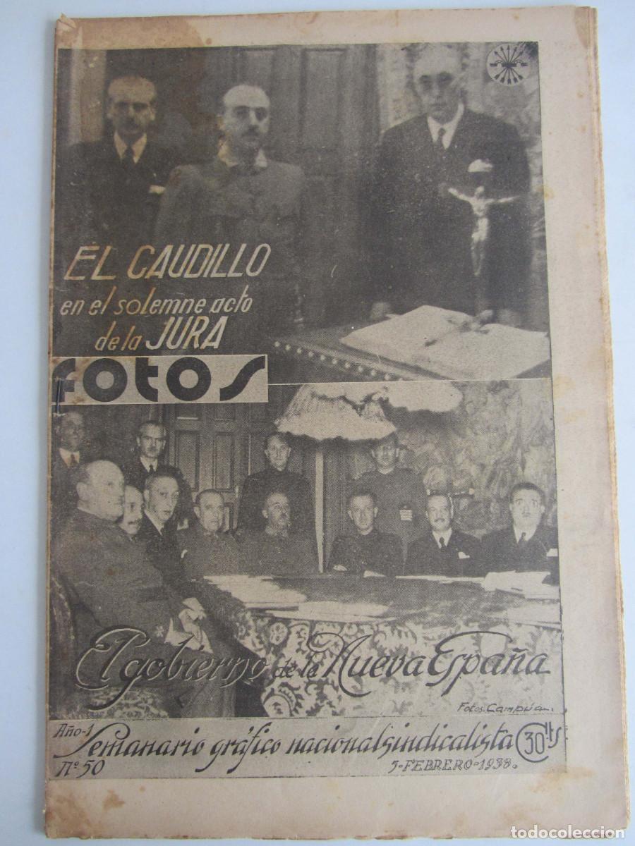 Militaria: Semanario gr&aacute;fico FOTOS 50 (Febrero 1938) Guerra civil. Avila. Huelva. Usera, Madrid.