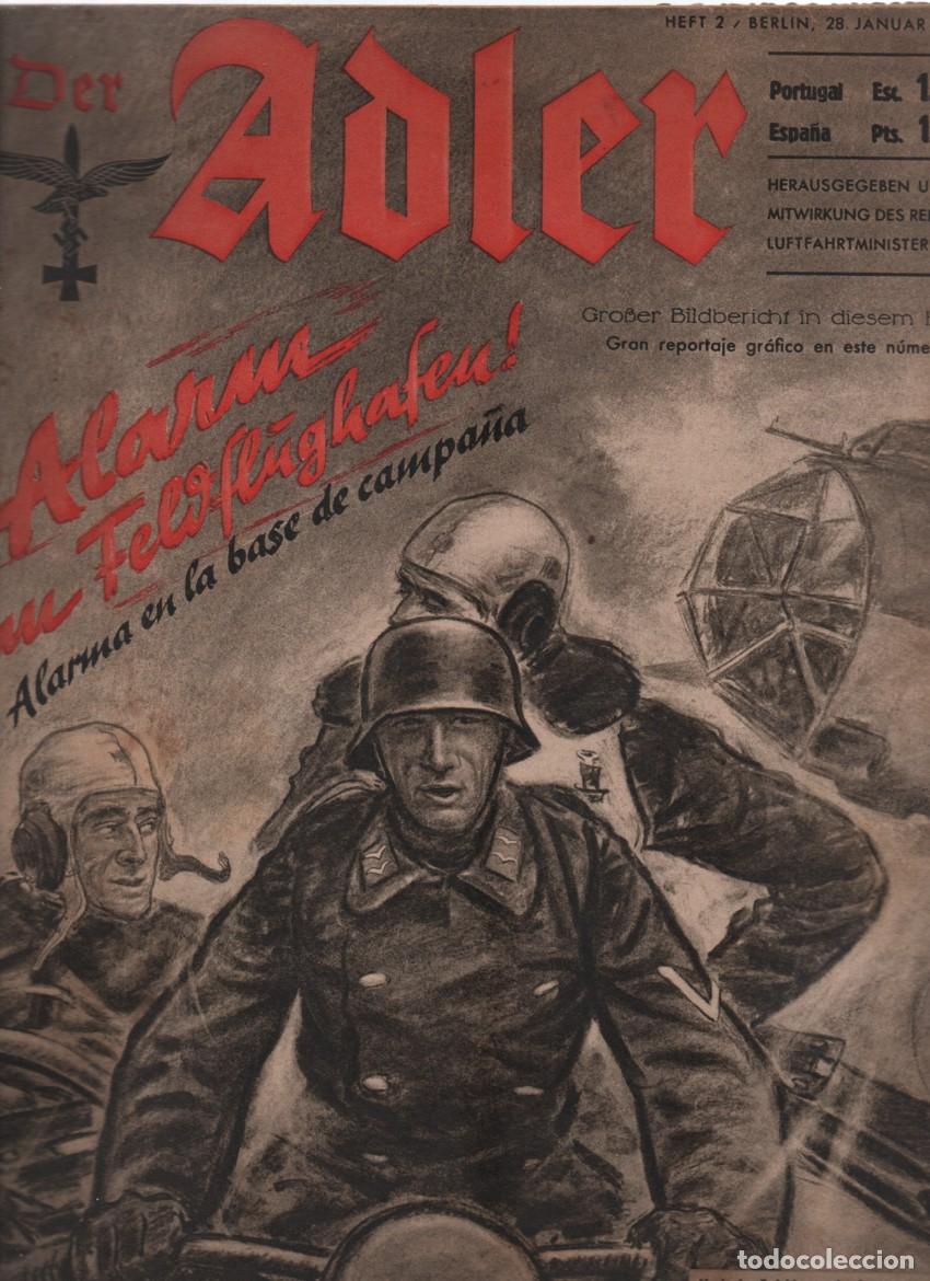 Militaria: REVISTA DER ADLER, HEFT 2. EDICION ALEMAN. BERLIN, 28 JANUAR 1941. EN CASTELLANO Y ALEMAN