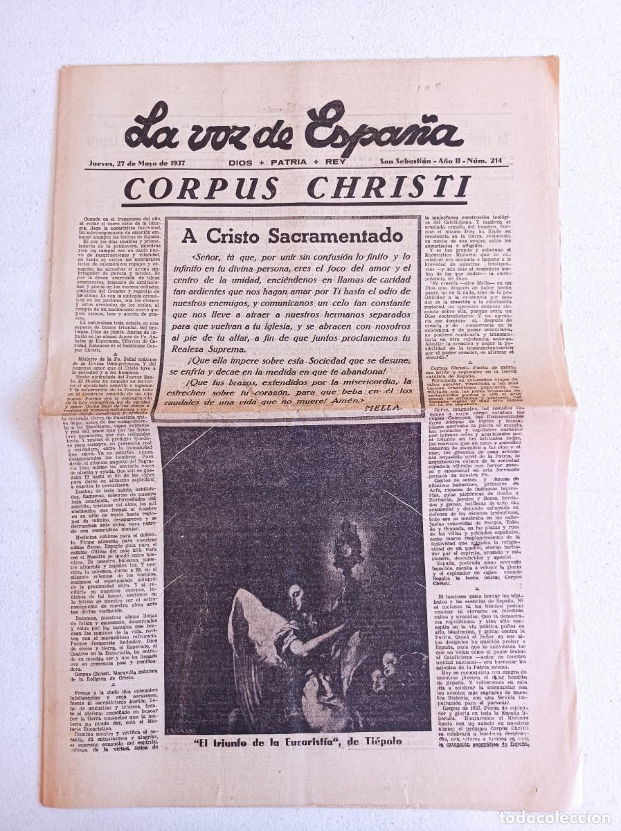 Militaria: PERI&Oacute;DICO PRENSA LA VOZ DE ESPA&Ntilde;A 27 DE MAYO DE 1937