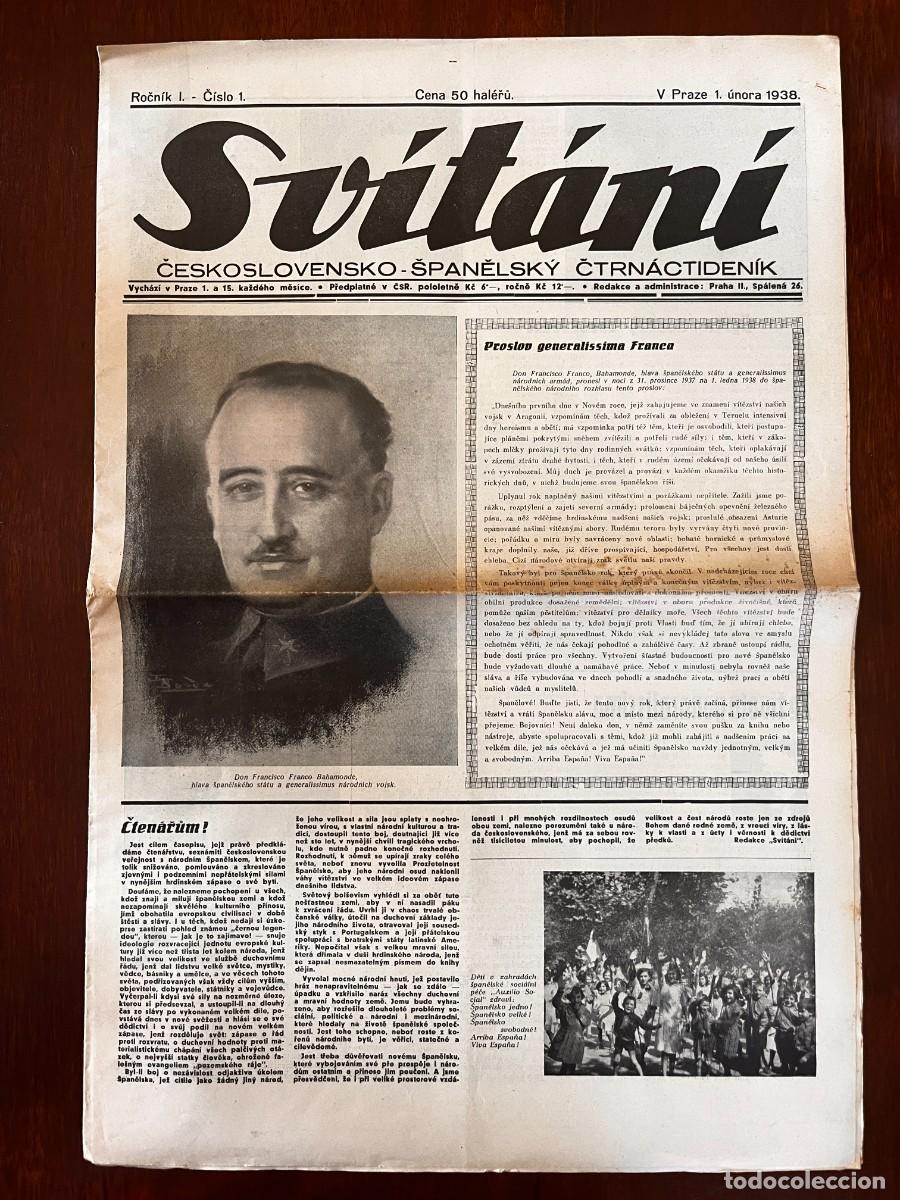 Militaria: GUERRA CIVIL ESPA&Ntilde;OLA, SV&Iacute;T&Aacute;N&Iacute; N&ordm; 1, PRAGA 1938, REVISTA CHECOSLOVACA DE PROPAGANDA FRANQUISTA,