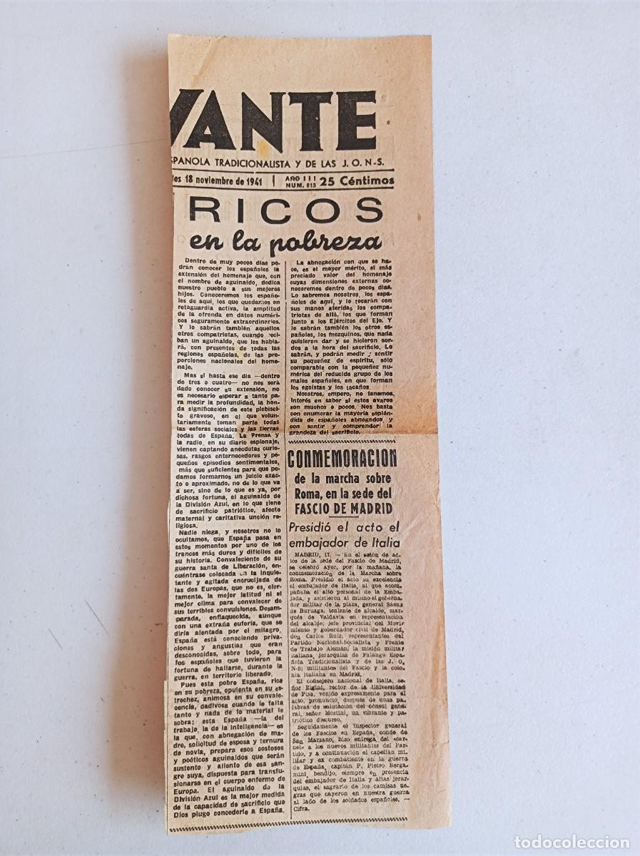 Militaria: RECORTE DE PRENSA DIVISI&Oacute;N AZUL PERI&Oacute;DICO LEVANTE 18-11-1941
