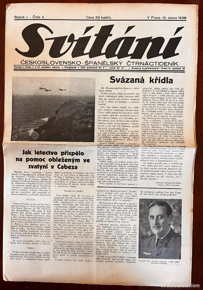 Militaria: SV&Iacute;T&Aacute;N&Iacute;, PERI&Oacute;DICO CHECOSLOVACO ESPA&Ntilde;OL, GUERRA CIVIL, FRANCO, FALANGE, TERUEL, 1938