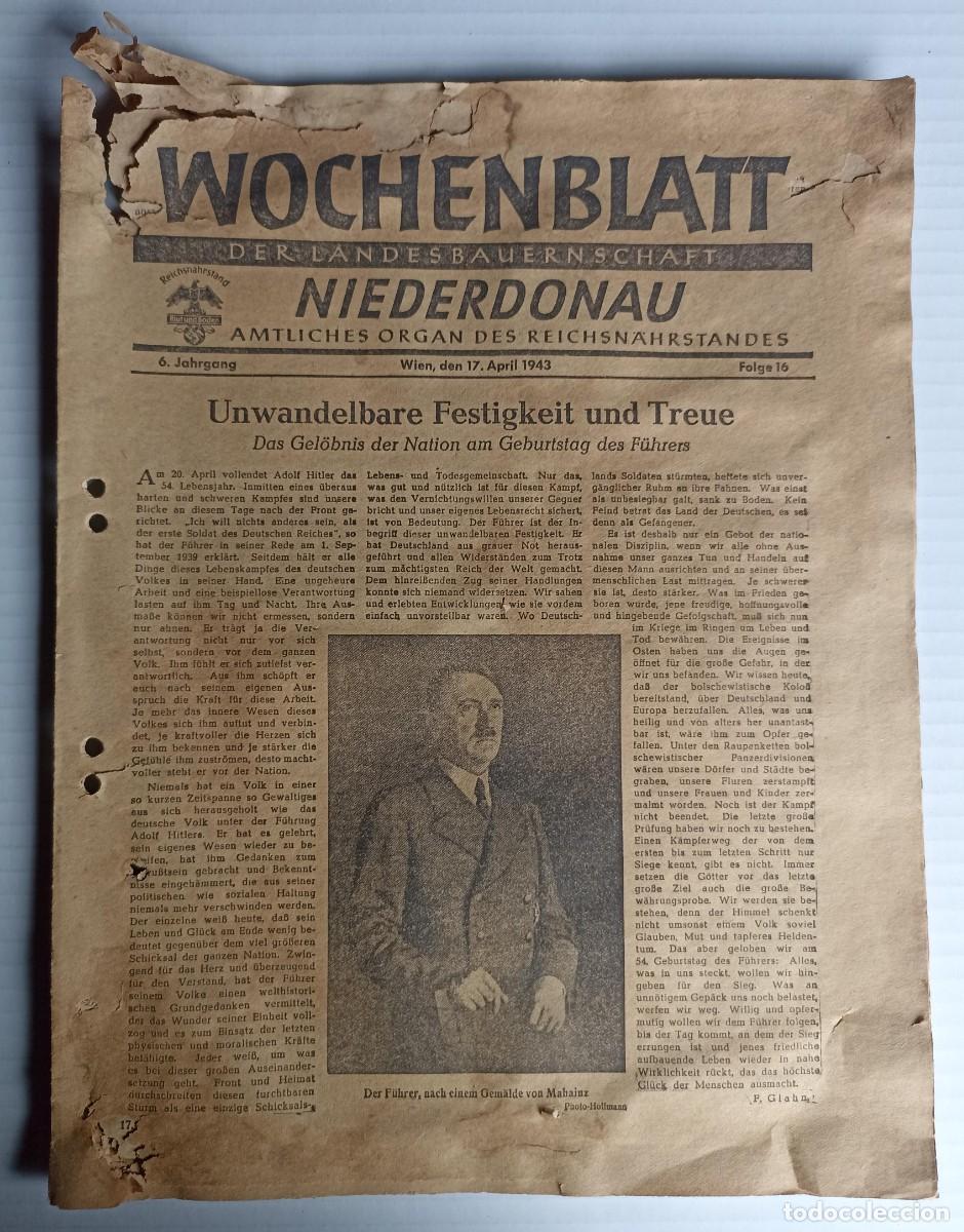 Militaria: Original peri&oacute;dico aleman Wochenblatt (III Reich Hitler- Nazi- Alemania) WWII de 1943
