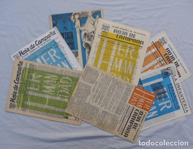 Militaria: 7 ANTIGUAS REVISTAS DIVISION AZUL HOJA DE CAMPA&Ntilde;A HERMANDAD
