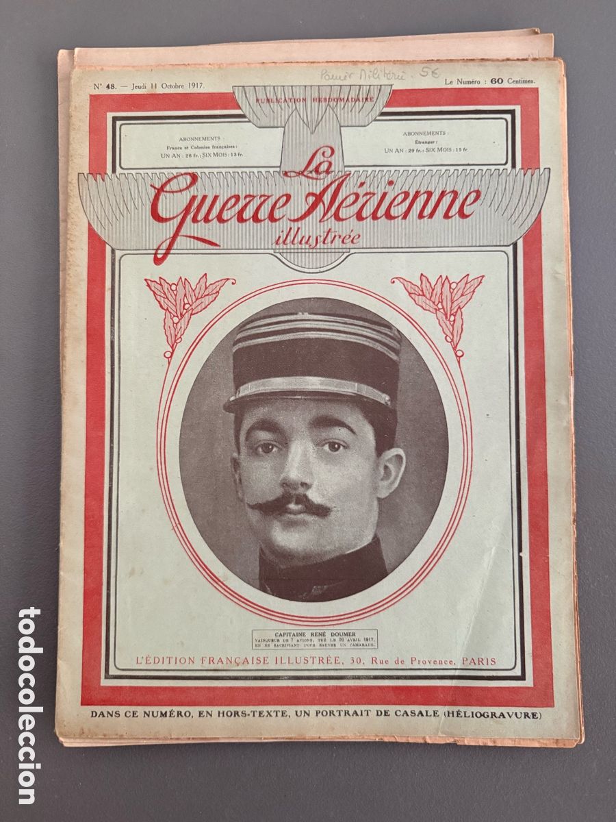 Militaria: a&ntilde;o 1917 - REVISTA LA GUERRE A&Eacute;RIENNE ILLUSTR&Eacute;E N&ordm; 48 - CAPIT&Aacute;N REN&Eacute; DOUMER - PRIMERA GUERRA MUNDIAL