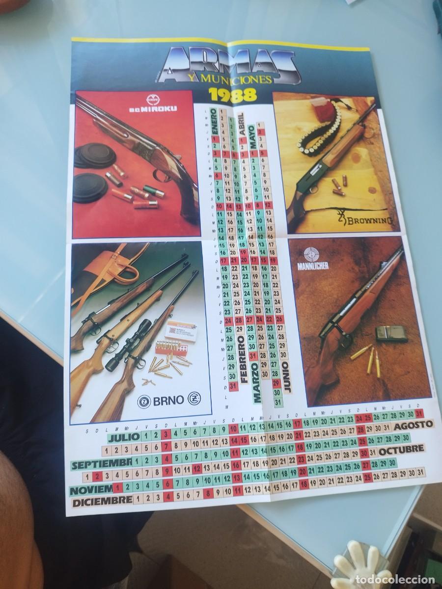 Militaria: Poster armas y municiones. Calendario a&ntilde;o 1988.