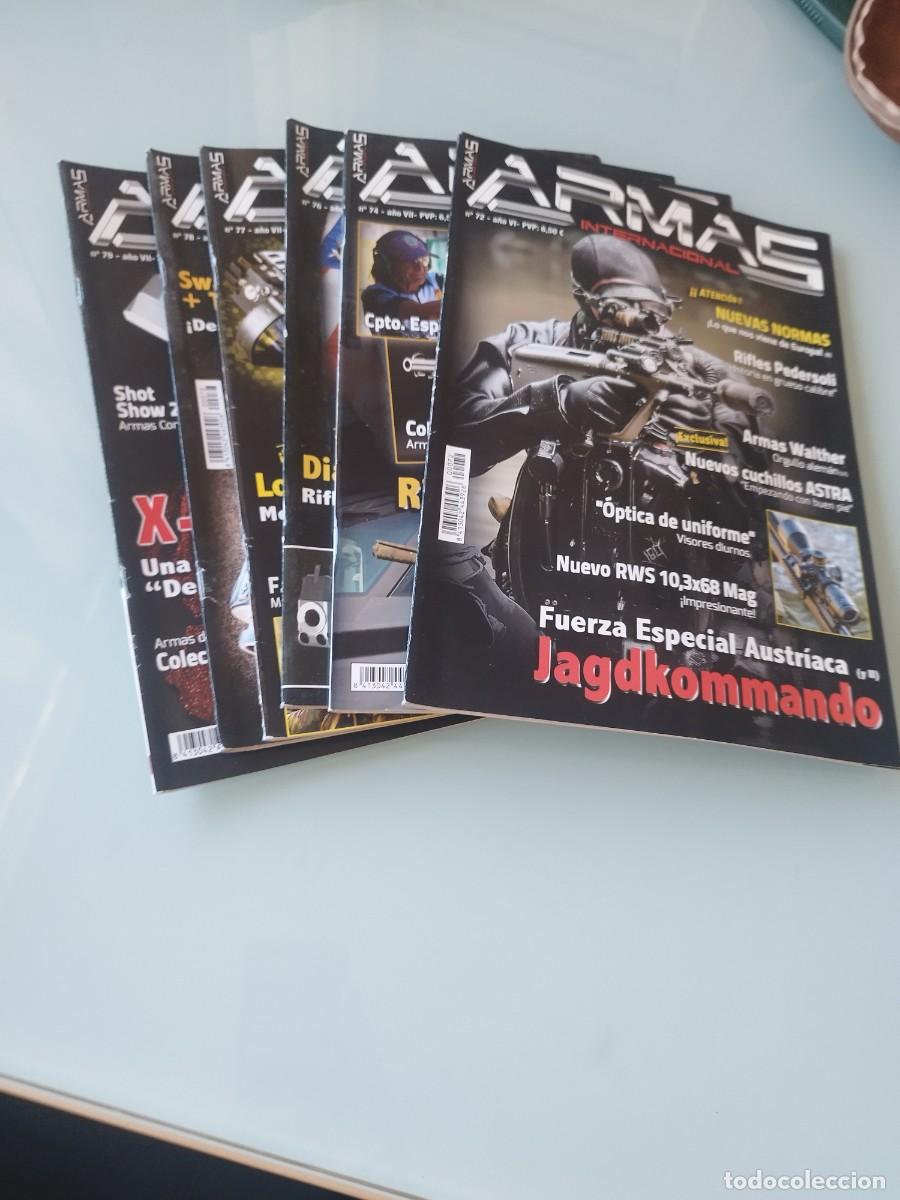 Militaria: Lote de 6 revistas Armas Internacional. Ns&deg; 72-74-76-77-78-79.