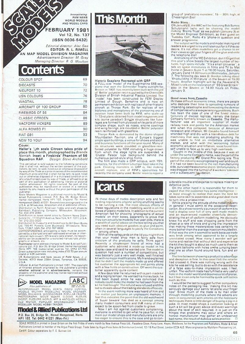 Militaria: SCALE MODELS A&Ntilde;O 1981 f - Foto 2