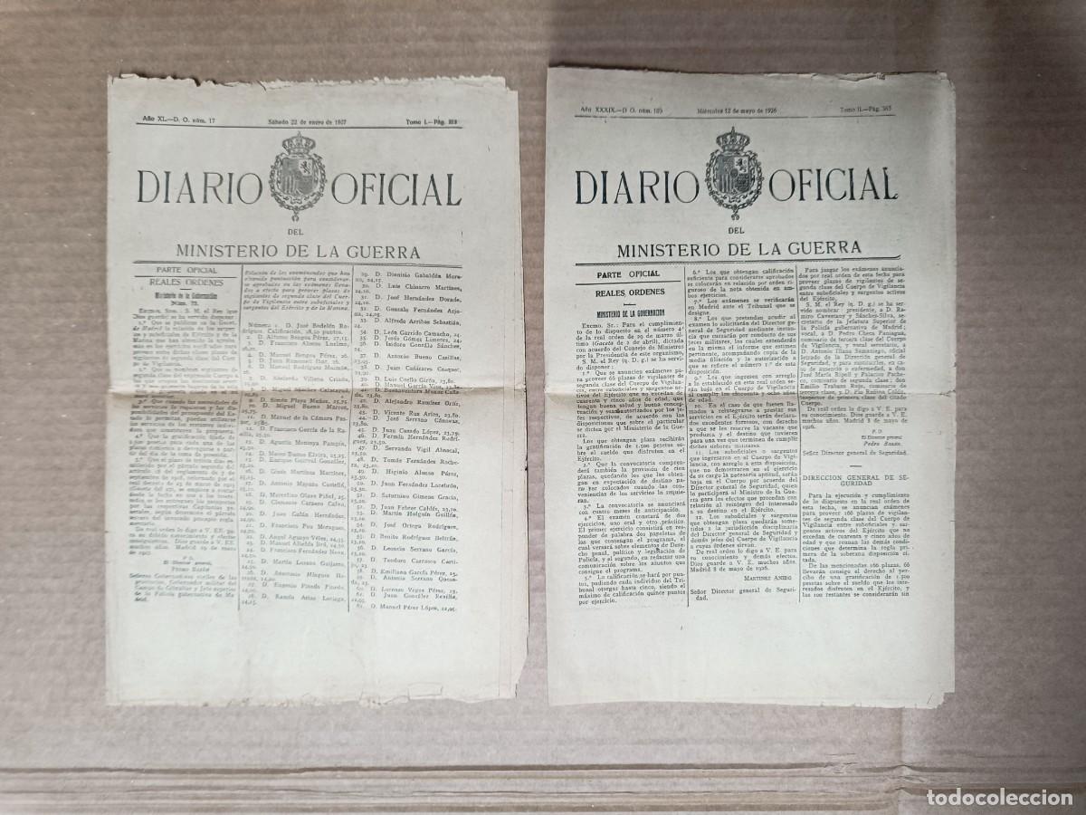 Militaria: LOTE 2 ANTIGUOS DIARIO OFICIAL DEL MINISTERIO DE LA GUERRA, 1926 Y 1927, GUERRA DE AFRICA, RIF -P30