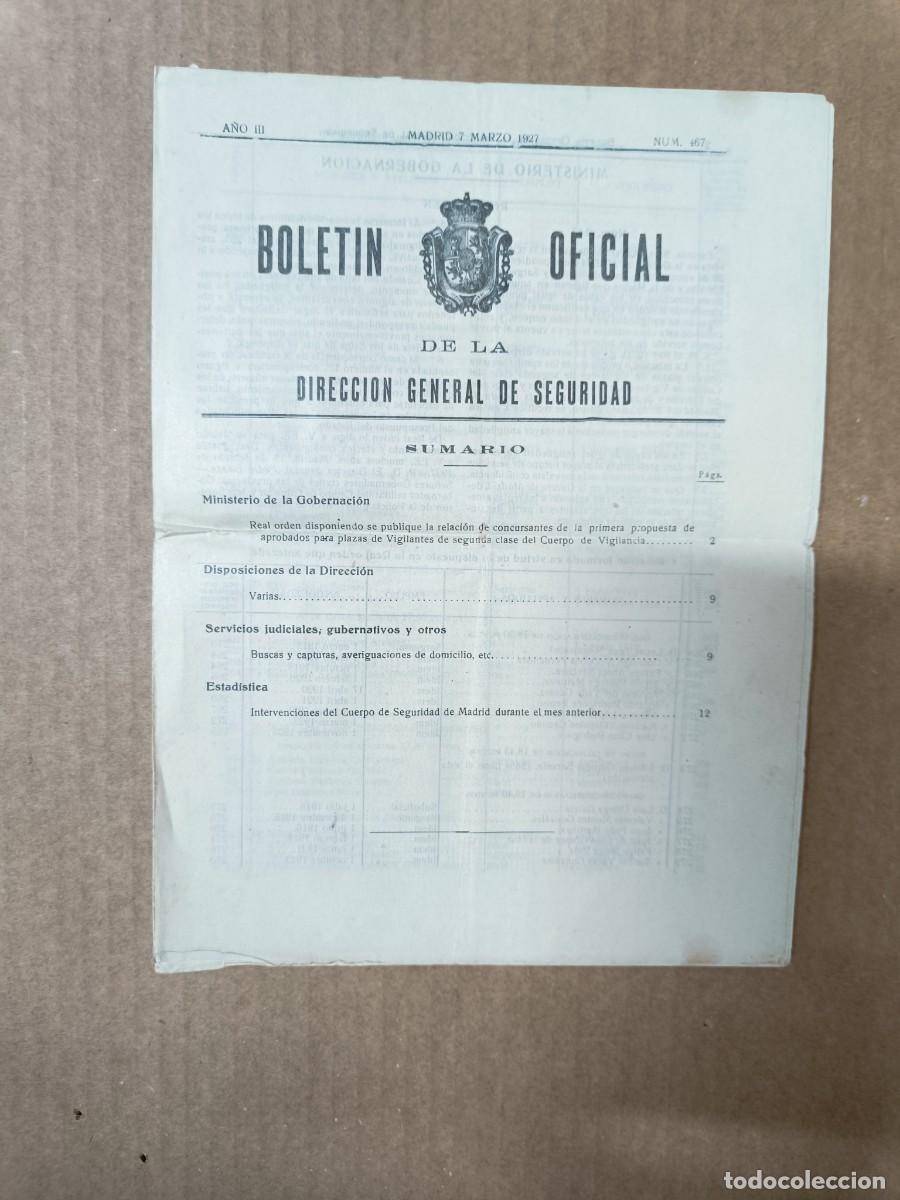 Militaria: ANTIGUO BOLETIN OFICIAL DE LA DIRECCION GENERAL DE SEGURIDAD, MARZO 1927 -P31