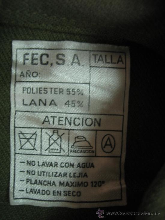 Traje de faena del ejercito español .talla 48/7 - Vendido en Subasta -  31219103