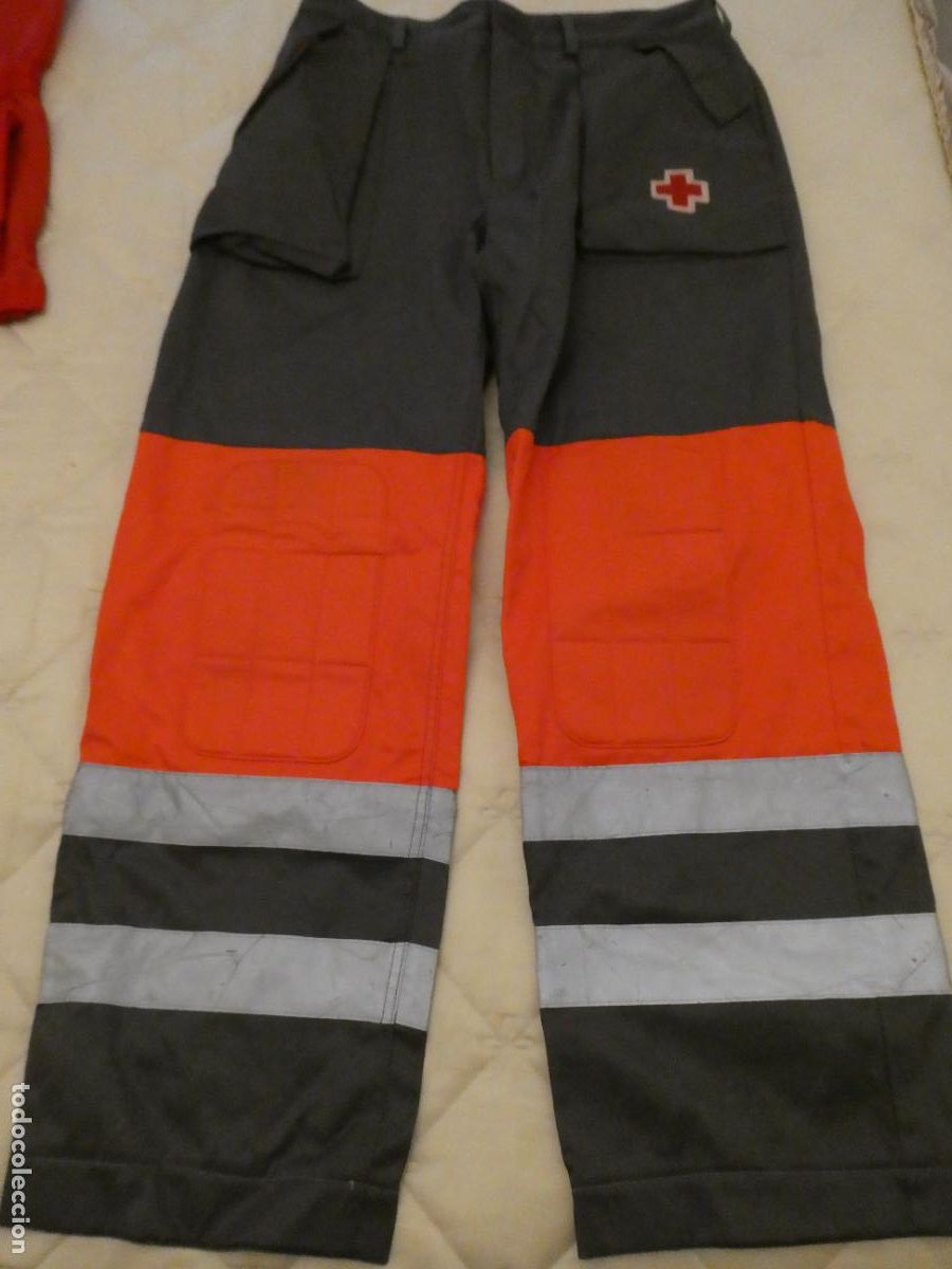 Militaria: PANTAL&Oacute;N TRICOLOR ALTA VISIBILIDAD CRUZ ROJA ESPA&Ntilde;OLA. TALLA M. 580GR