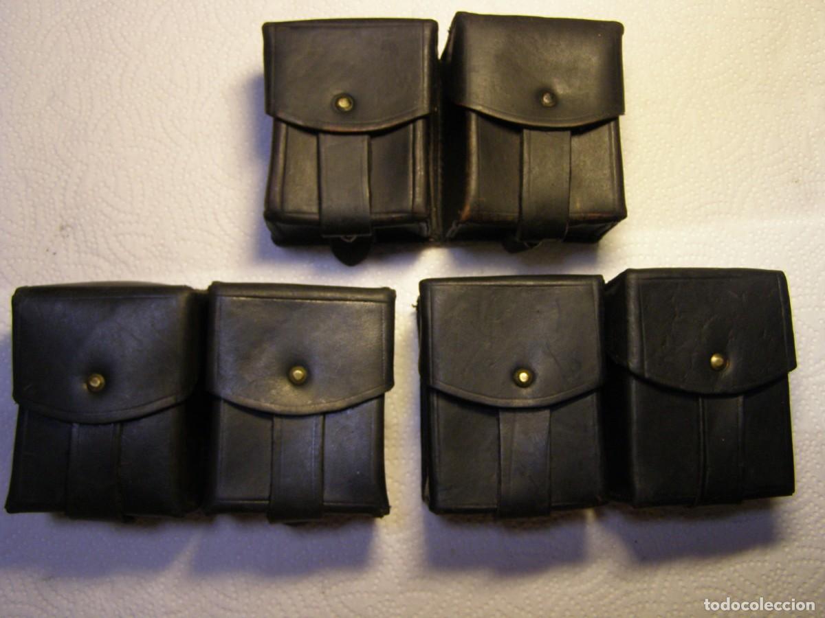 Militaria: LOTE TRES CARTUCHERAS DOBLES PARA BALAS DE FUSIL TIPO MAUSER, ESPA&Ntilde;A, GUERRA CIVIL Y POSGUERRA.