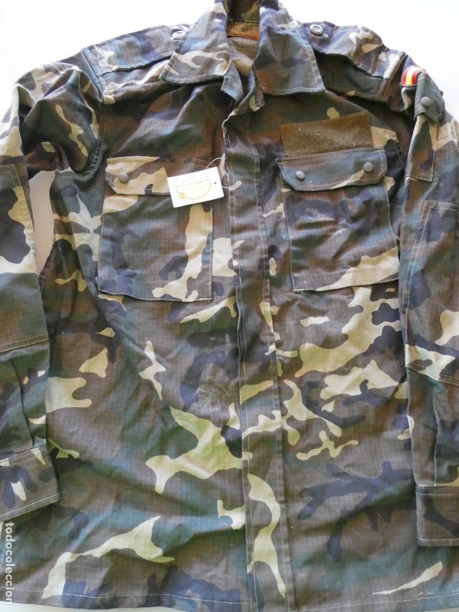 Militaria: GUERRERA CAMISOLA MILITAR MIMETIZADO CAMUFLAJE BOSCOSO. TALLA GRANDE 3G CON ETIQUETA. 600GR