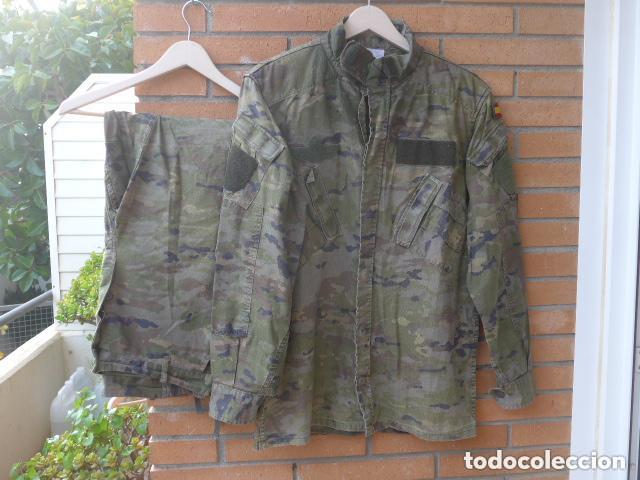 Militaria: Guerrera y pantalon de camuflaje espa&ntilde;ol de la Bripac, aviacion paracaidista, original.