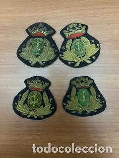 Militaria: 4 parches bordados a mano para bocamanga (pu&ntilde;os) de uniforme de gala de la Armada Espa&ntilde;ola