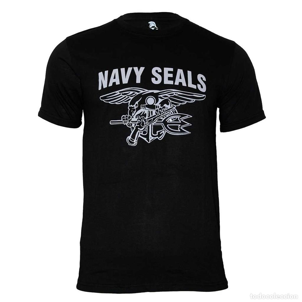 Militaria: CAMISETA IMMORTAL NAVY SEALS SERIGRAFIA BLANCA