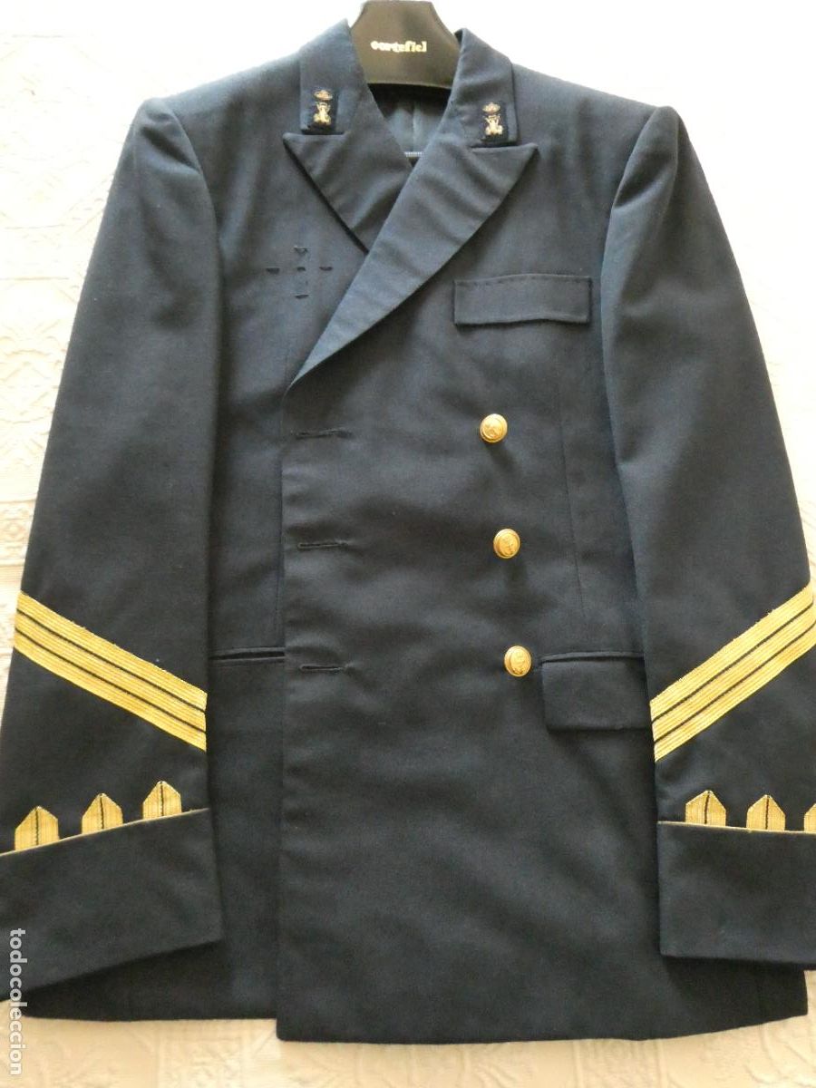 Militaria: GUERRERA MILITAR. SARGENTO DE INFANTER&Iacute;A DE MARINA. CON SOLAPAS BORDADAS HILO ORO. 1,1KG