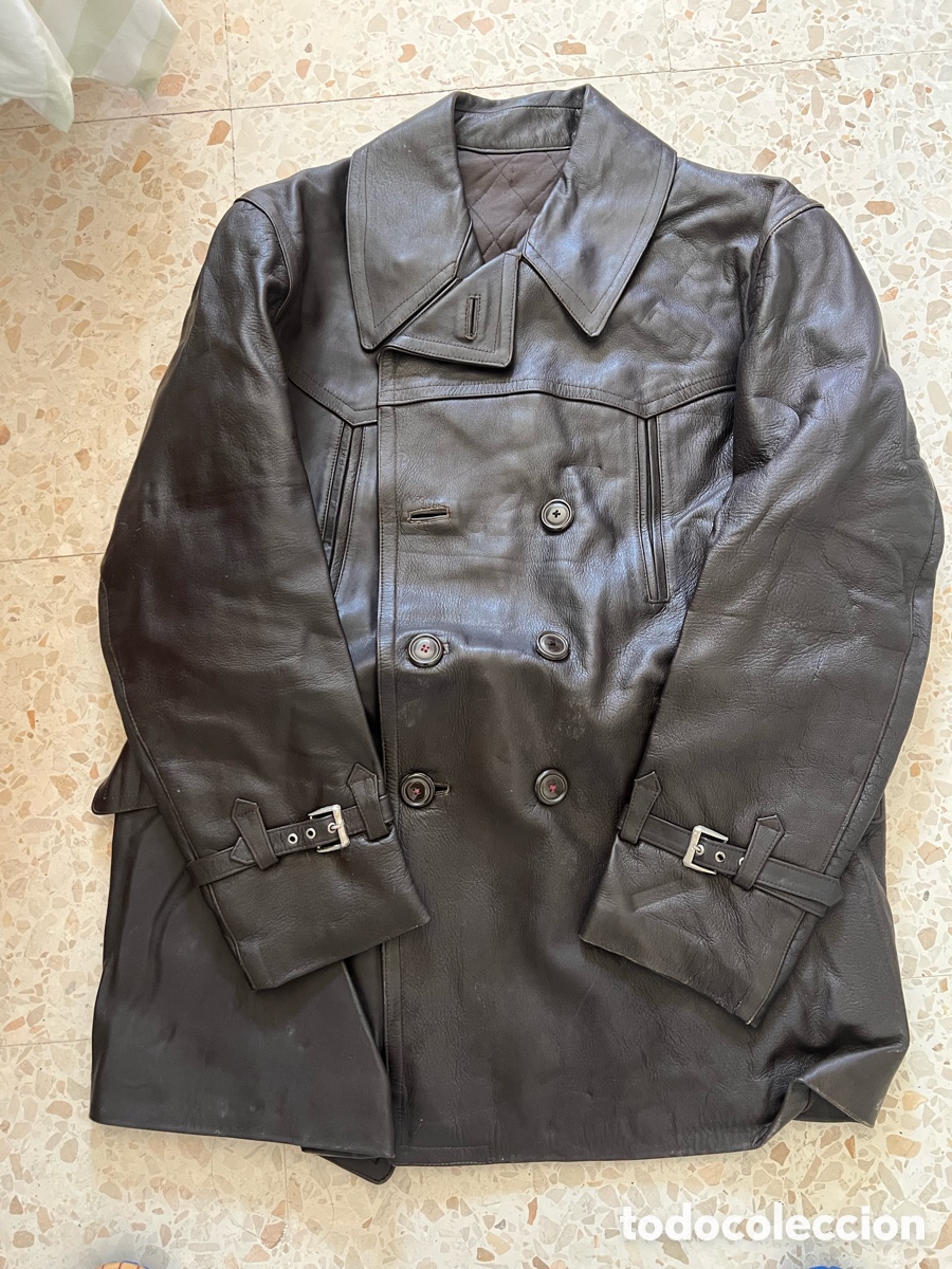 Militaria: Chaquet&oacute;n de Cuero Estilo Militar