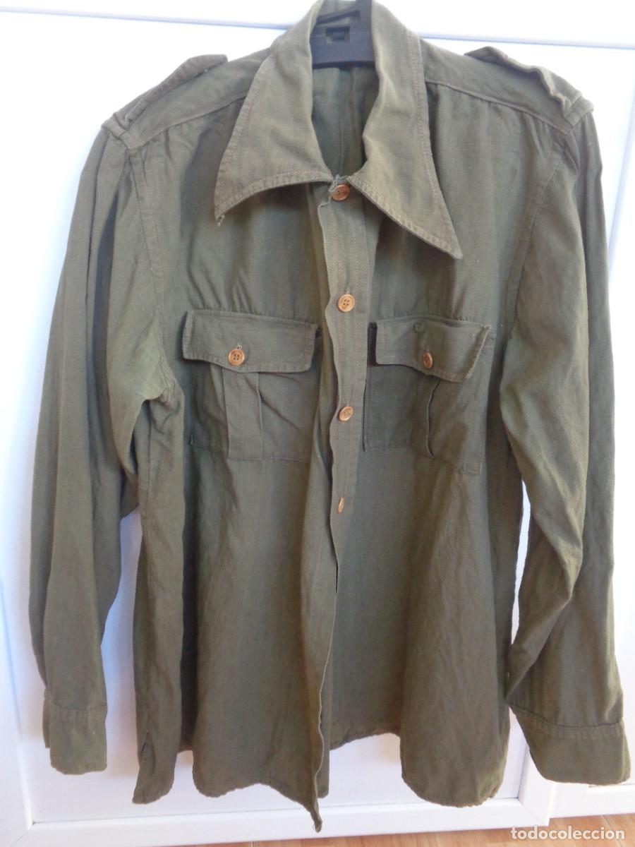 Militaria: GUERRA DE AFRICA O CIVIL : ANTIGUA CAMISA VERDE DEL EJERCITO ESPA&Ntilde;OL , BOTONES DE PASTA . SIN USAR