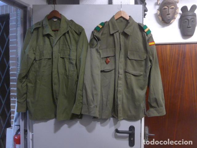 Militaria: Antigua camisa y guerrera original de un militar de las COES 101 del Ejercito espa&ntilde;ol.