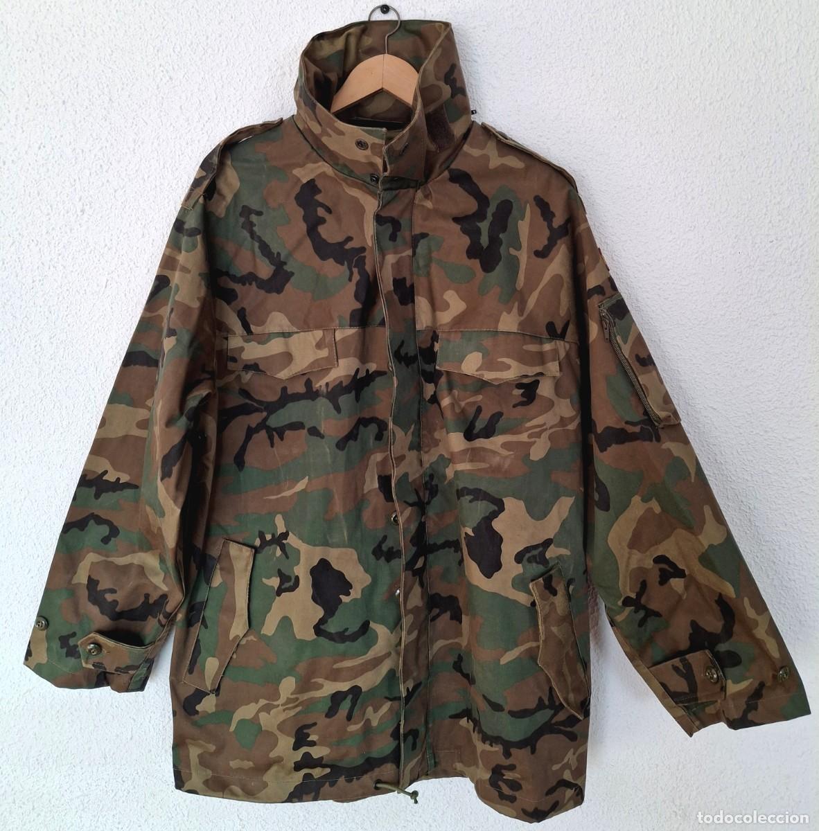 Military Antiques: Chaqueta cazadora camuflaje Ej&eacute;rcito Espa&ntilde;a Tierra impermeable Fecsa a&ntilde;o 1992 Talla 1
