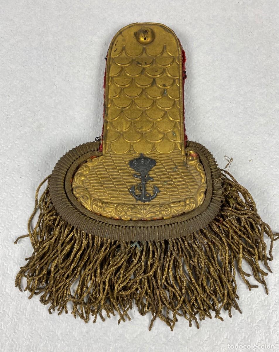 Militaria: Hombrera o Charretera de gala para uniforme Oficial de la Armada Espa&ntilde;ola Siglo XIX o inicios del XX