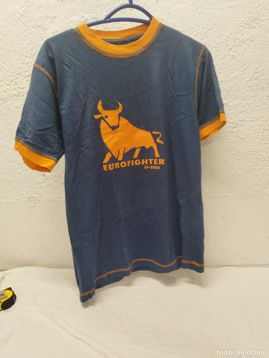 Militaria: Camiseta Militar Caza Eurofighter EF-2000 Estampado Toro Vintage. Aviaci&oacute;n.