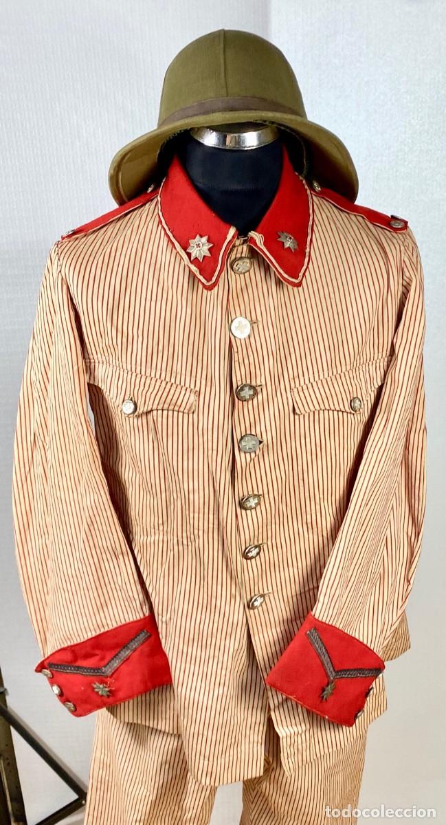 Militaria: UNIFORME DE COMANDANTE CRUZ ROJA ESPA&Ntilde;A COLONIAL RAYADILLO