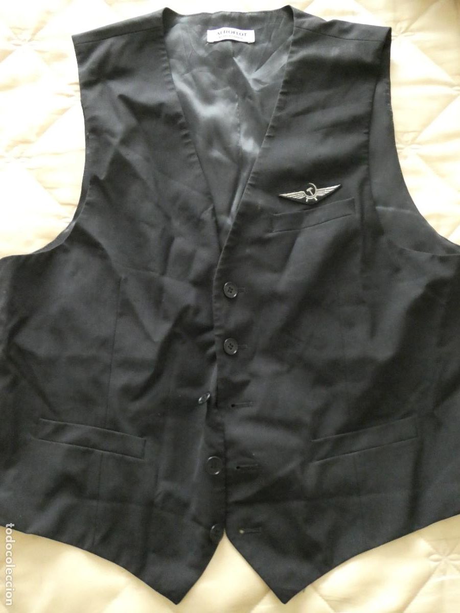 Militaria: CHALECO CHAQUETA SIN MANGAS AZAFATAS VUELO RUSAS AEROL&Iacute;NEA RUSIA AEROFLOT. TALLA M. 220GR