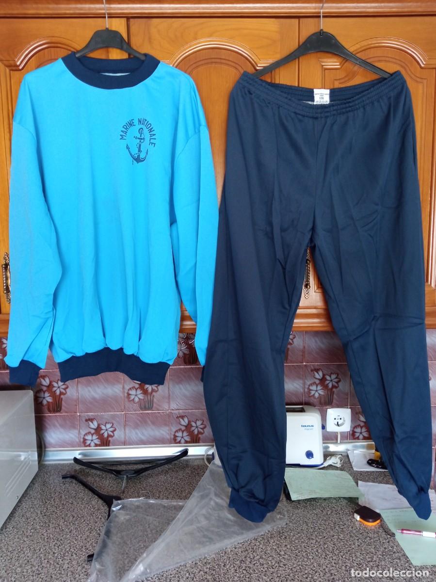 Militaria: Ch&aacute;ndal militar de la Marina Francesa - Marine Nationale, azul, XXL